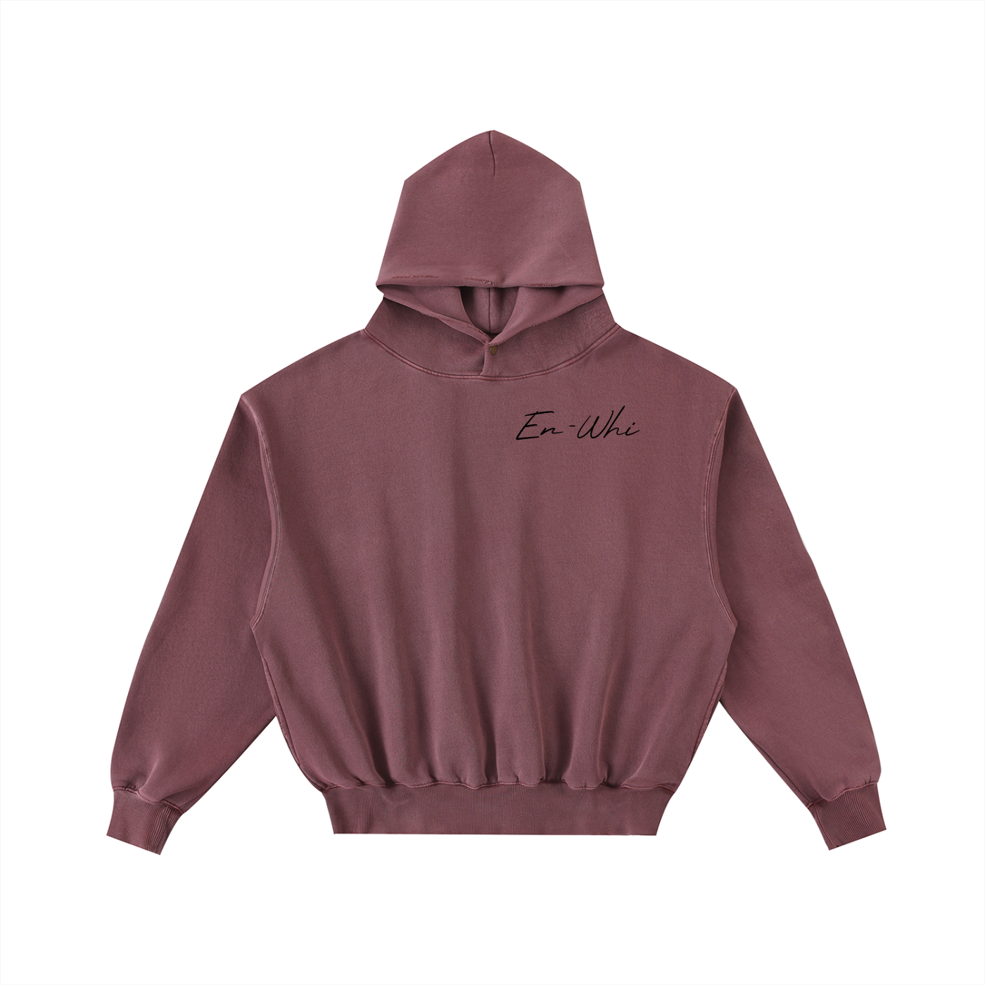 Frayed Enzyme Washed Fleece Hoodie