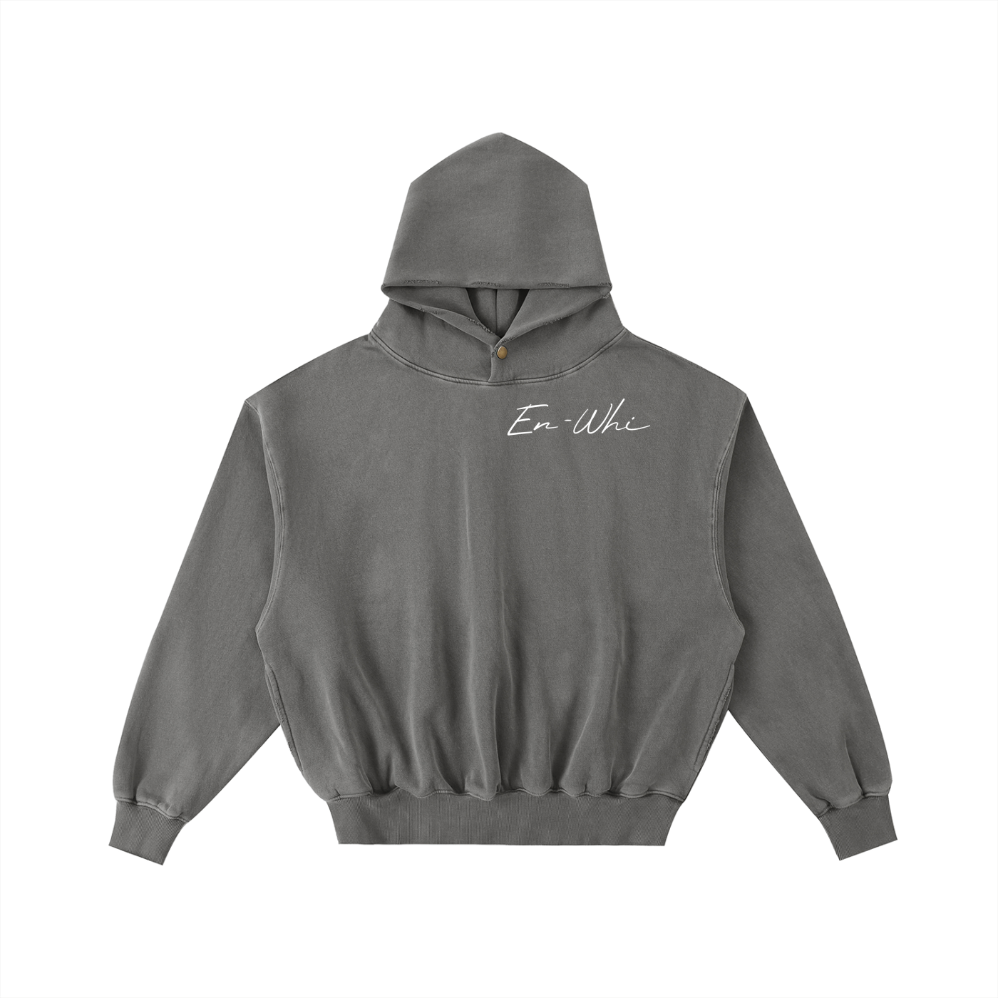 Frayed Enzyme Washed Fleece Hoodie
